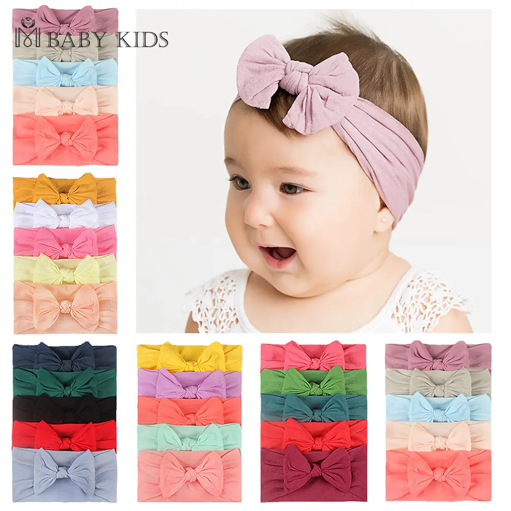 Broadside Bowknot Headband For Kids Girls Elastic  Baby Hairband Boutique Turban Headwear Hair Accessories