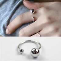 korean fashion ins new silver simple size ball ring adjustable engagement rings for womens jewelry wedding party gift
