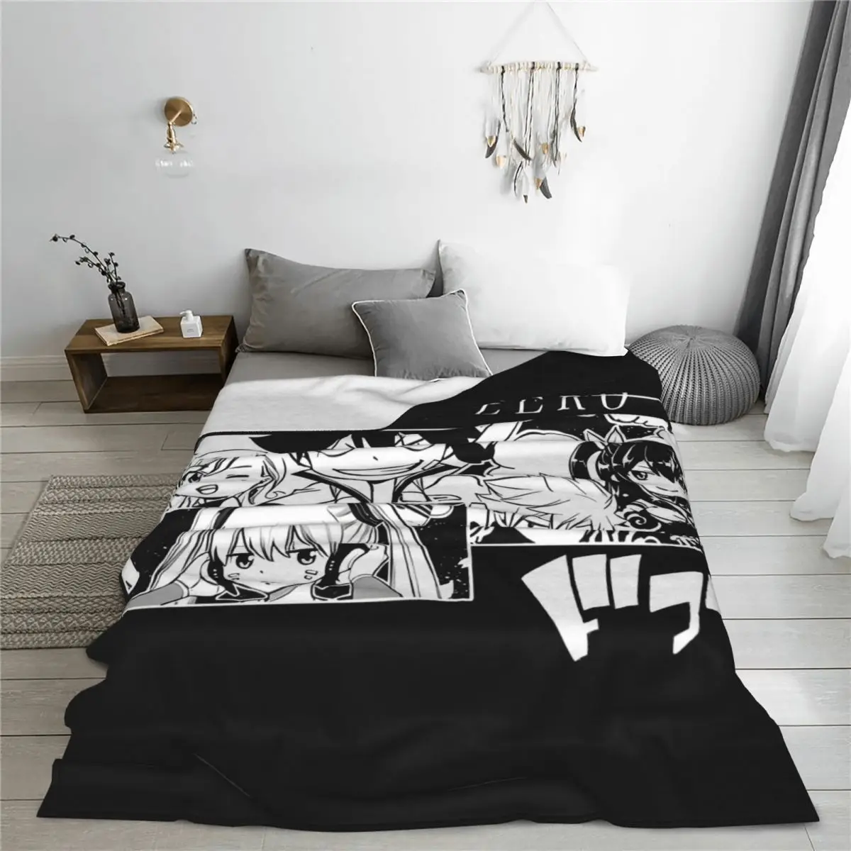 Мягкое теплое одеяло FAIRY-TAIL Manga декоративное плюшевое с графическим рисунком для