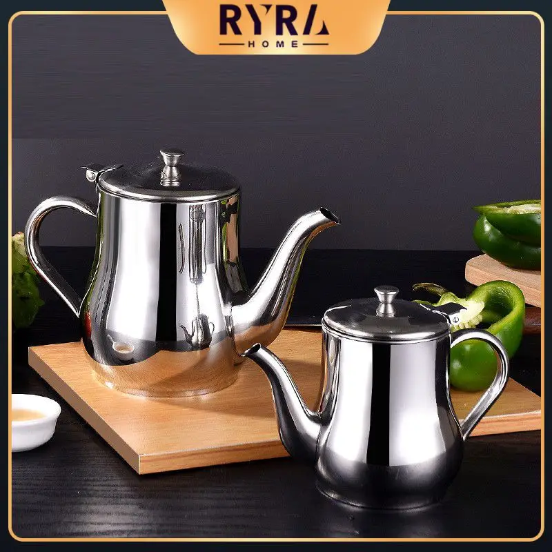 

24/32oz Oil Tank Cooking With Filter Mesh Storage Pot Stainless Steel Household Kitchen Accessories Seasoning Jars Leak-proof
