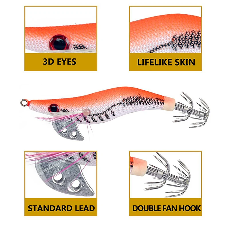 Яркий деревянный крючок для креветок 9 цветов 2 0 # 8 см/8 г