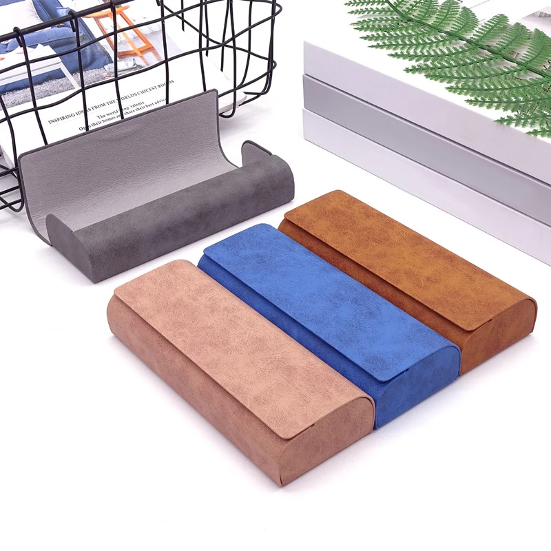 Жесткий футляр для очков мужчин и женщин из искусственной кожи портативный