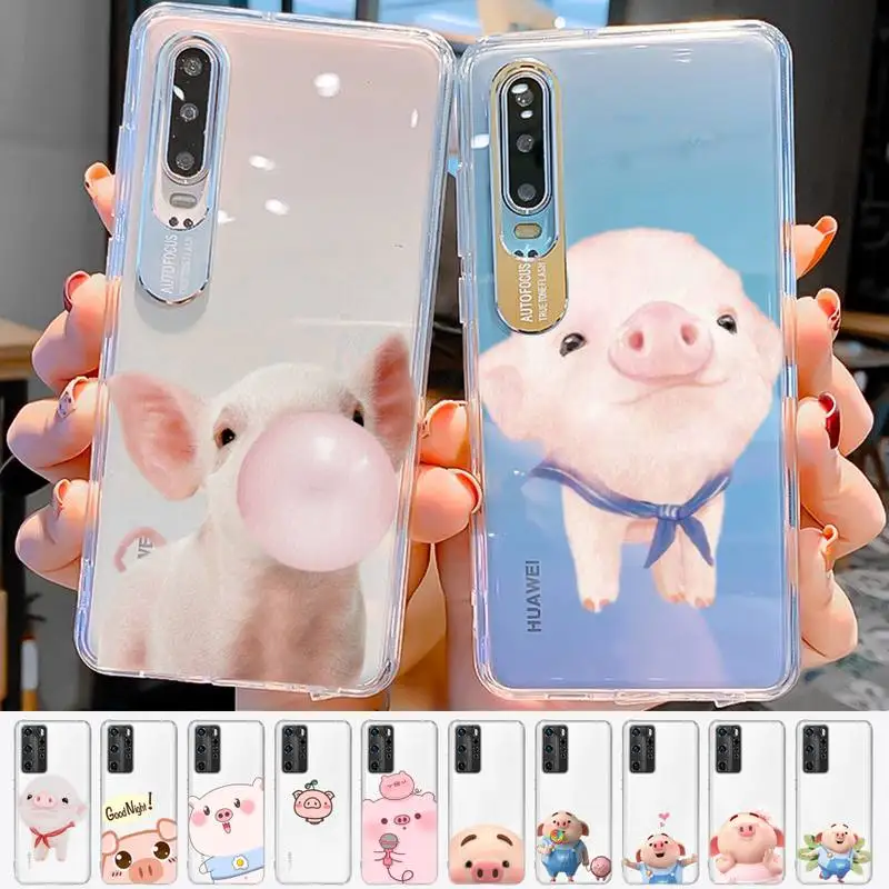 

Cute Pig Phone Case For Huawei P 20 30 40 pro lite Psmart2019 Honor 8 10 20 Y5 6 2019 Nova3E