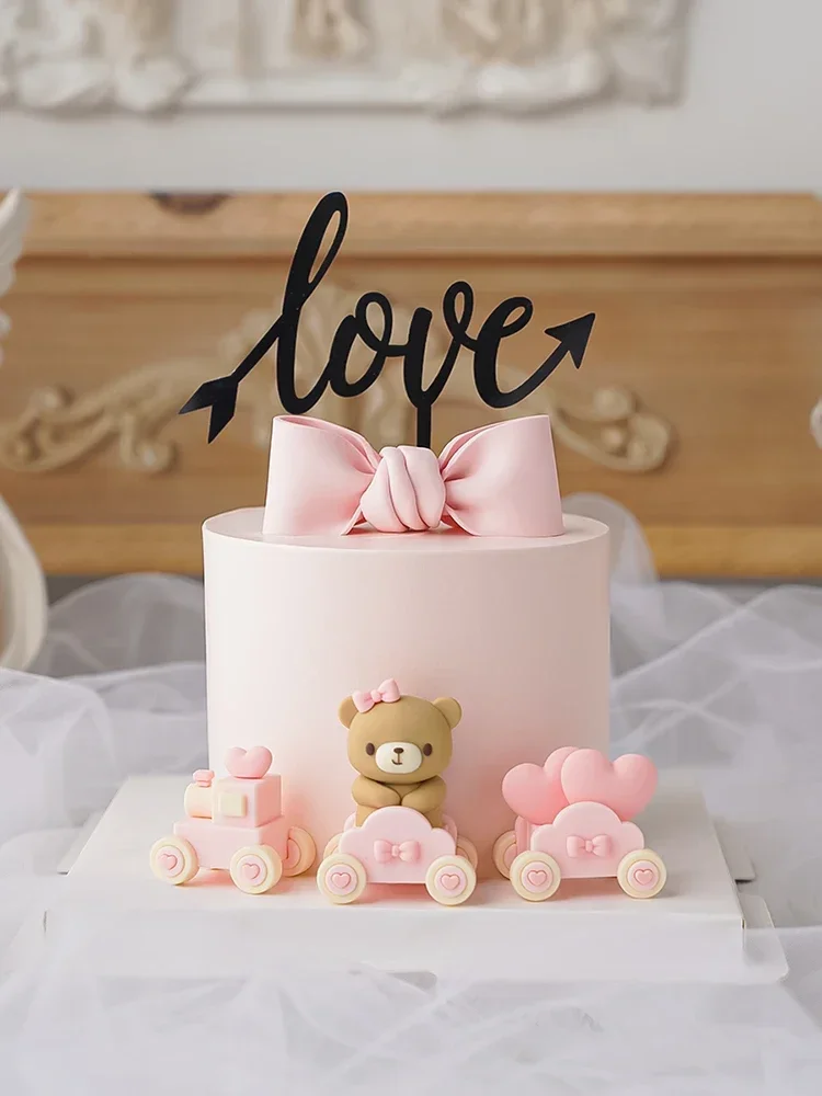 

Cute Bear 1st Birthday Cake Decoration Foam Ball Birthday Cake Topper for Gender Neutral New Baby Baby Shower Decor