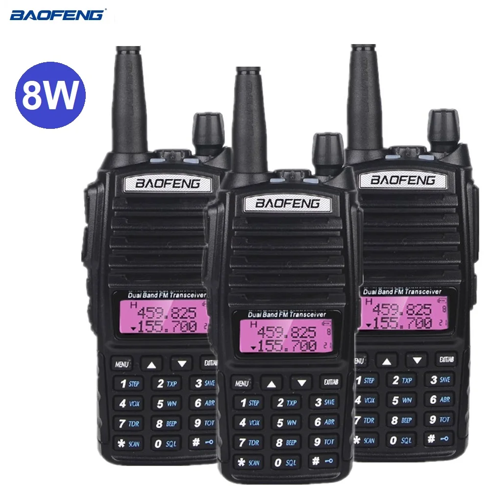 2/3/4/5/6pcs Baofeng UV-82 8W High Power Walkie Talkie VHF UHF Two Way CB Radio Scanner hf Transceiver UV82 Ham Radio Station