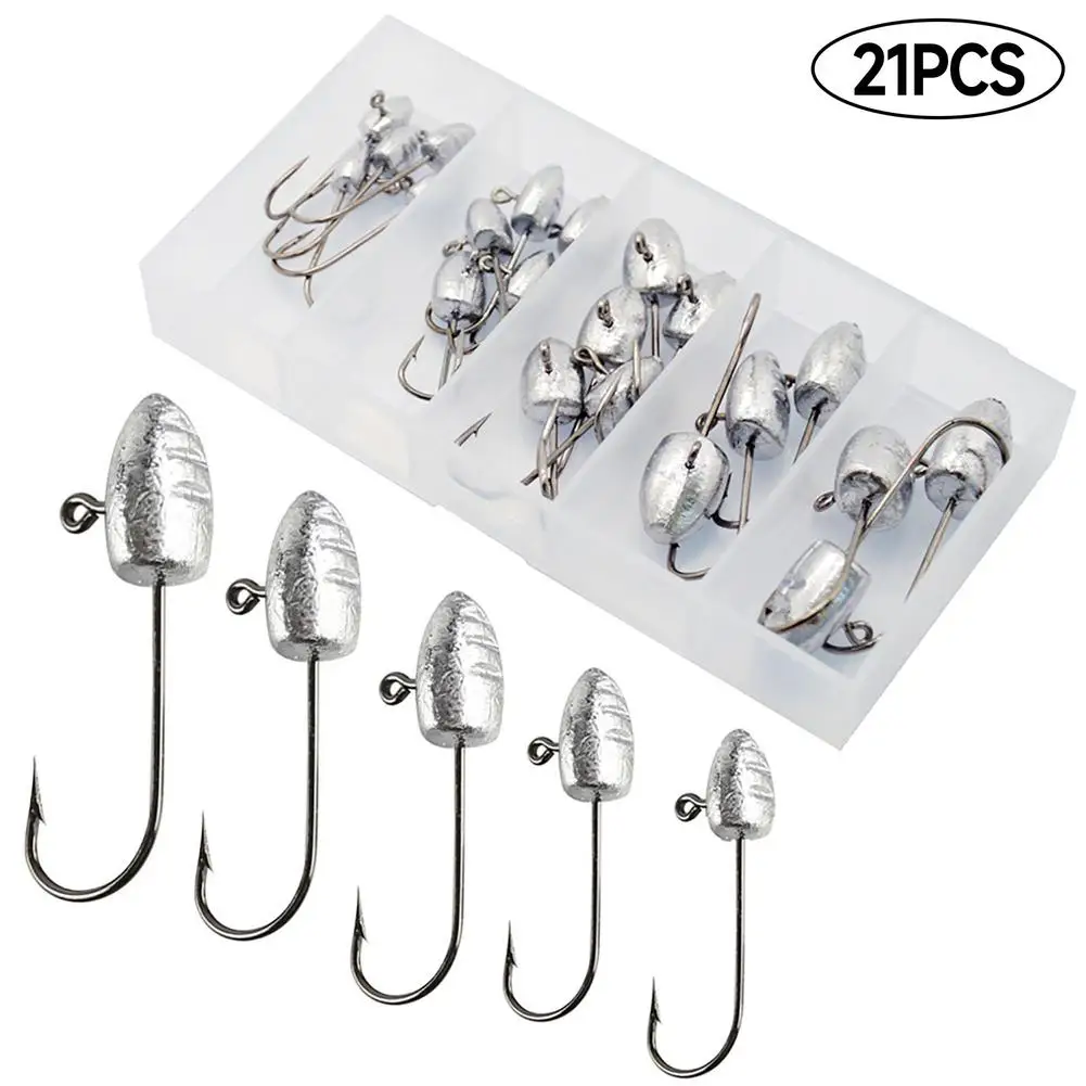 

Exposed Oval Jig Head Jig Hooks 1g/2g/3g/5g/7g Ice Fishing Hook Raft Fishing Hooks Micro Fishing Tackle
