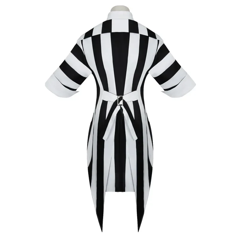 Женский костюм для косплея Майкла кеатона черно-белая полосатая форма