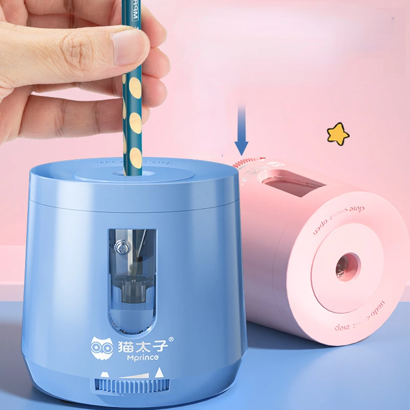 

Rechargable Style Electrical Automatic Pencil Sharpener Safety Helical Steel Blade Sharpener Stationery