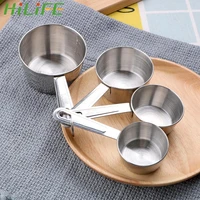 hilife for flour food coffee cooking measuring tools 4pcsset with scale baking tools measuring cup stainless steel