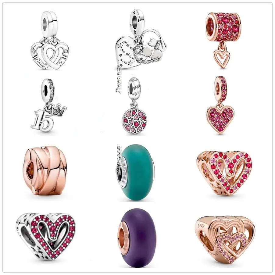 

Authentic 925 Sterling Silver 15th Birthday With Crystal Pendant Charm Beads Fit Pandora Bracelet Necklace Jewelry