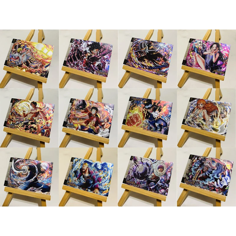 

12Pcs/set Anime One Piece Flash Card Luffy Zoro Sanji Nami Ace Sabo Classic Anime Collection Cards Gift Toys Birthday Present