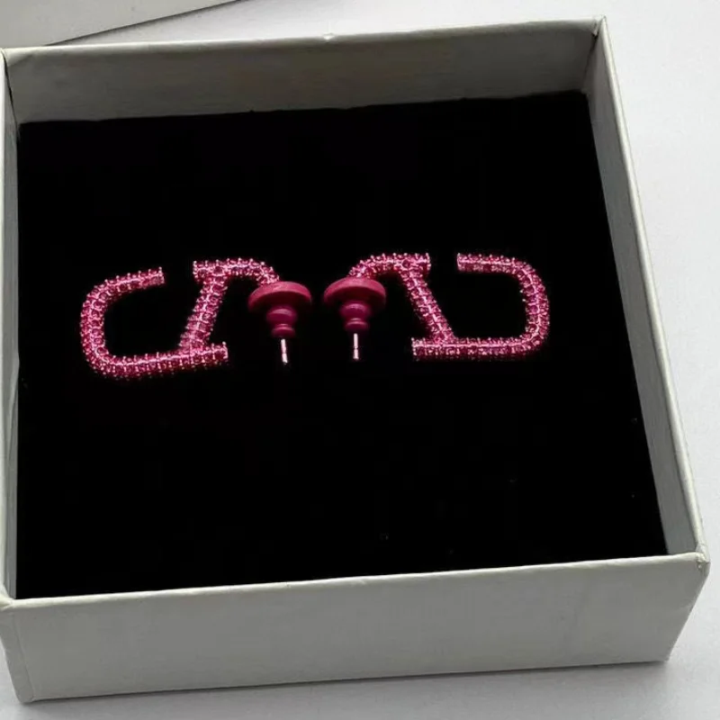 2023 New Fashion High Quality Letter Style Rhinestone Decoration 925 Women's Silver Earrings