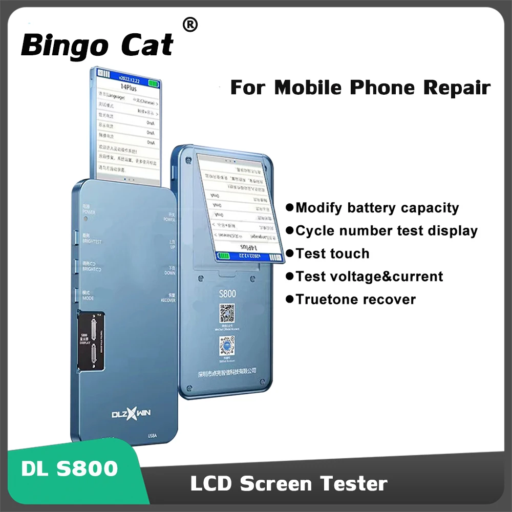 

New DL S800 LCD Screen Tester Display True Tone Recovery Battery Repair Tool For iPhone 6-14 Plus For Samsung Xiaomi Huawei Oppo