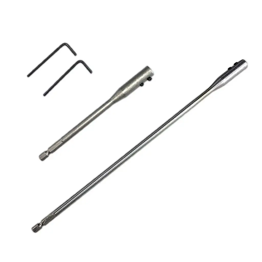 

2 Pieces Steel Drill Bit Extension Bar with Wrench 1/4 inch 15/30cm Multifunctional for Mechanics Wood Turners Carpentry