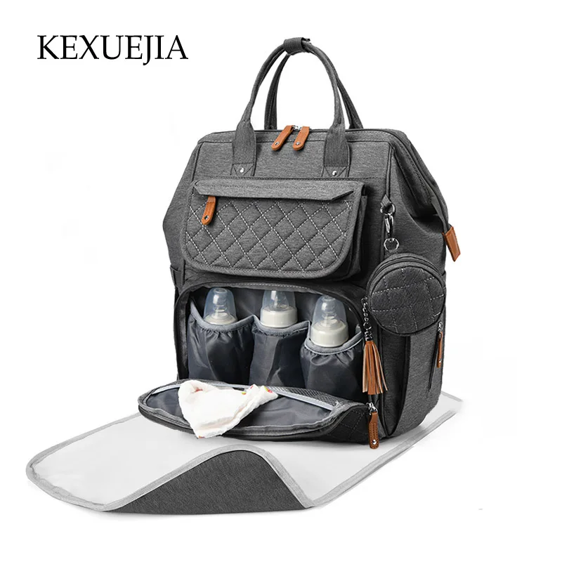 

KEXUEJIA Baby Nappy Bag Quality Backpack Solid Color Mommy Bag Large Capacity Maternity Bag For Baby Stroller Bag New Diaper Bag