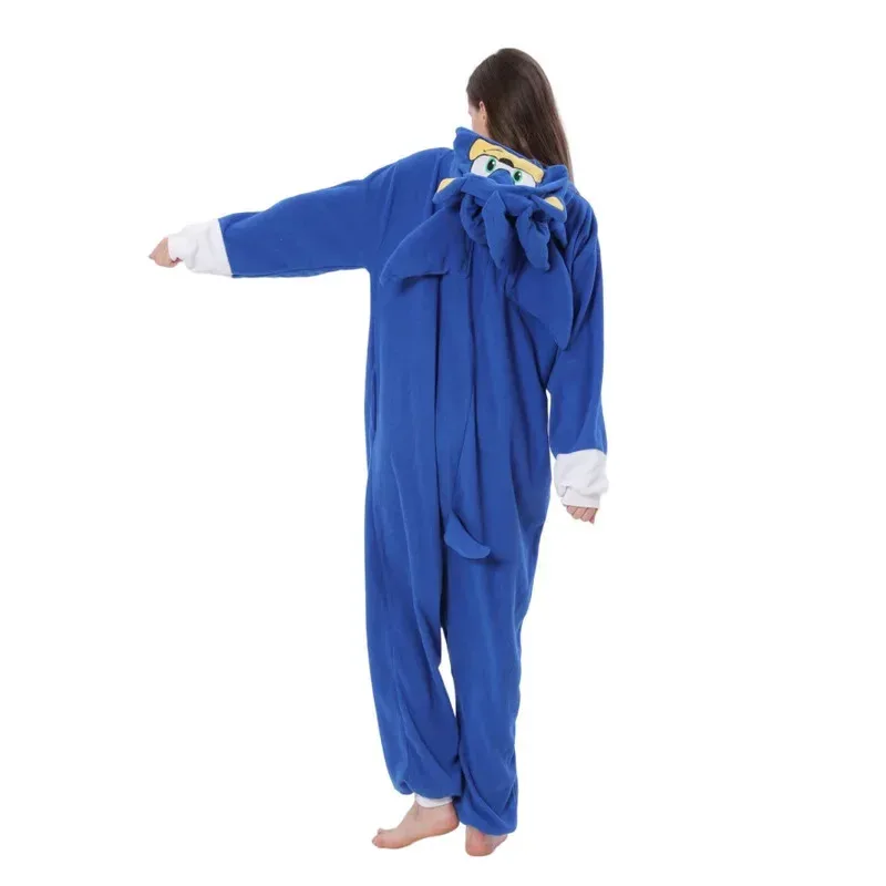 Фото ❤ ❤   Комбинезон Sonic Onesie для пар, пижама с героями мультфильмов, с длинными рукавами, домашняя одежда Smile, осень, зима, новинка ❤ №3