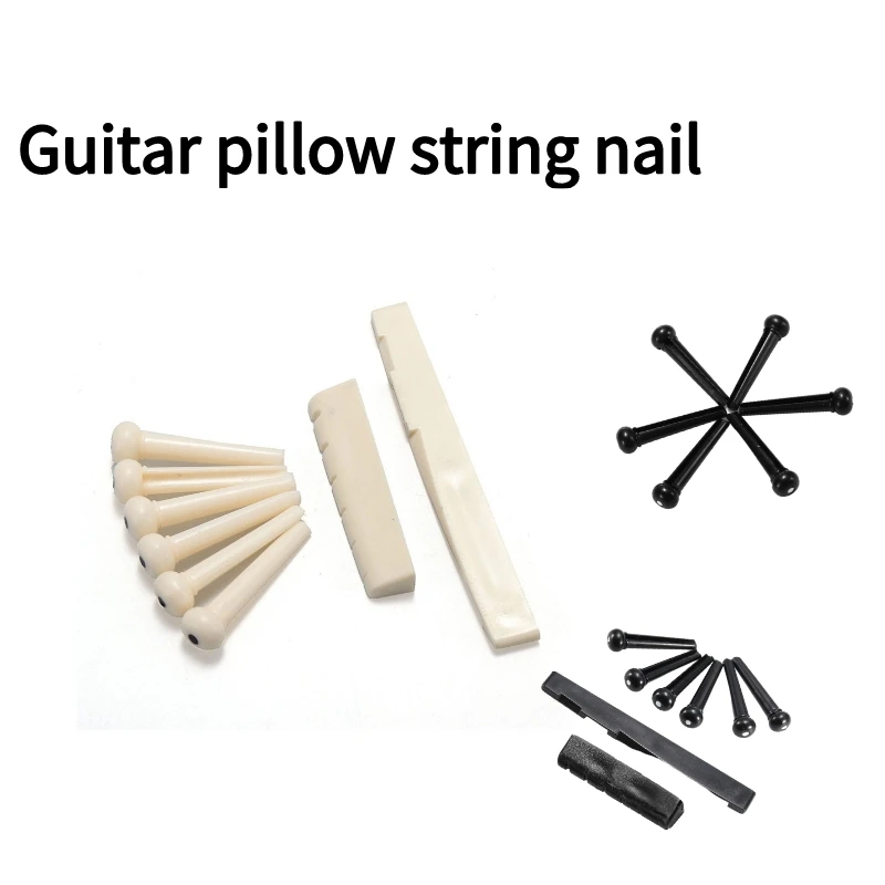 

Portable 6-String Guitar Bridge Pins Saddle Nut Acoustic Cattle Tailpiece Plastic Guitar Accessories for Acoustic Guitar Quality