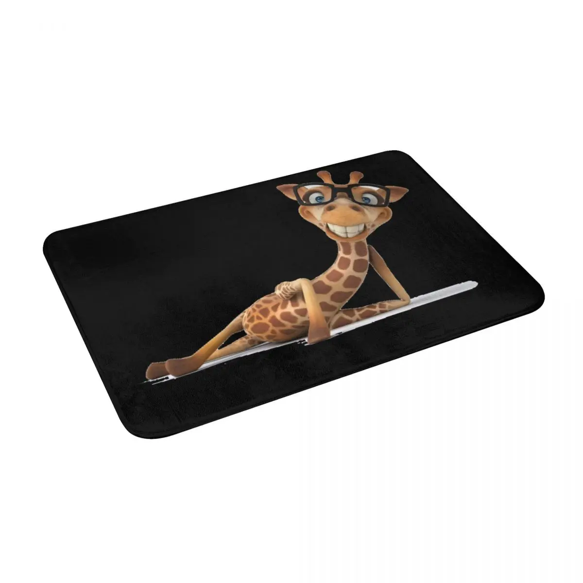 

Улыбающийся Забавный Жираф в очках сидящий коврик для ванной Противоскользящий коврик ковер для входа в гостиную домашнюю кухню пыль