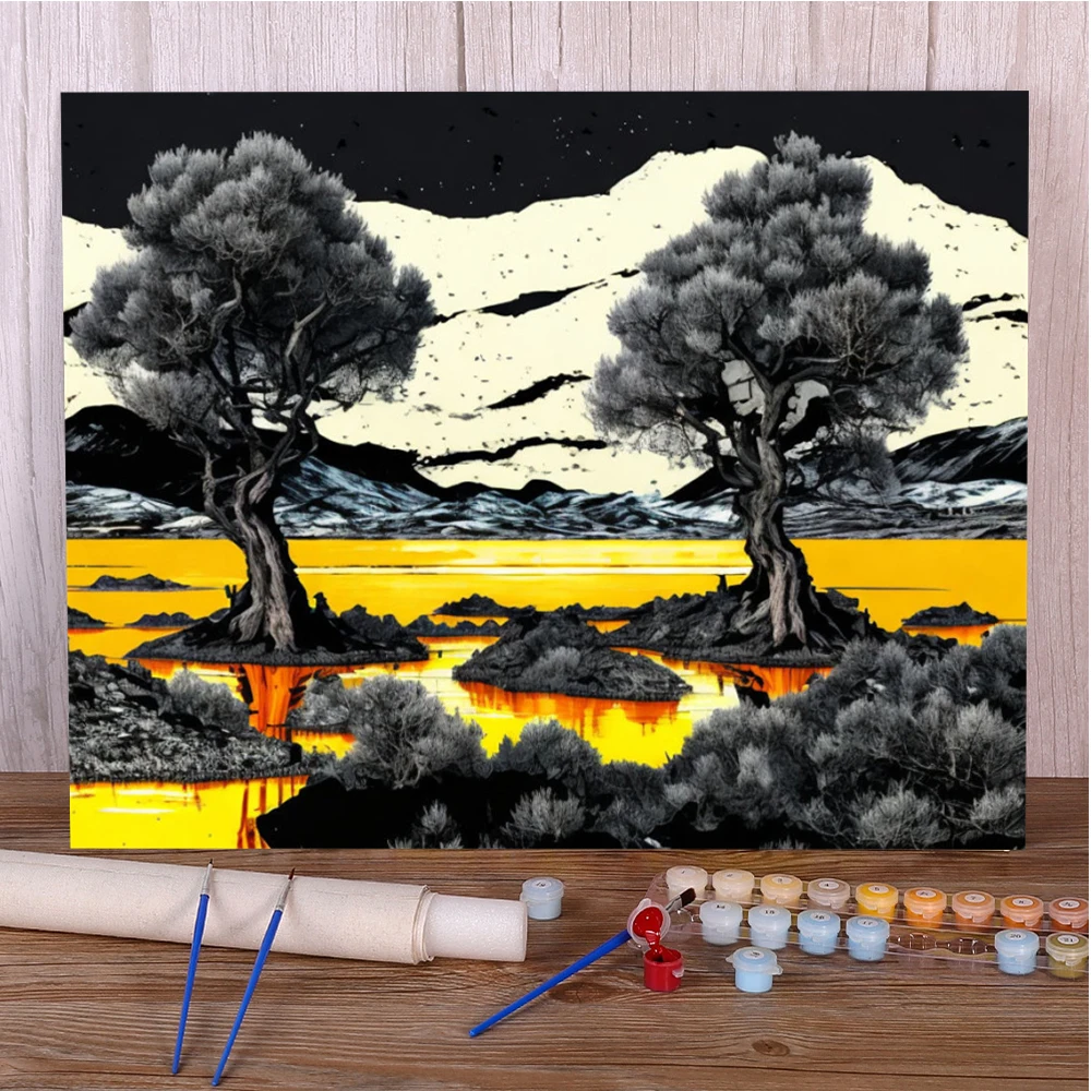 Набор для рисования по номерам на холсте пейзаж 50 Х70 см