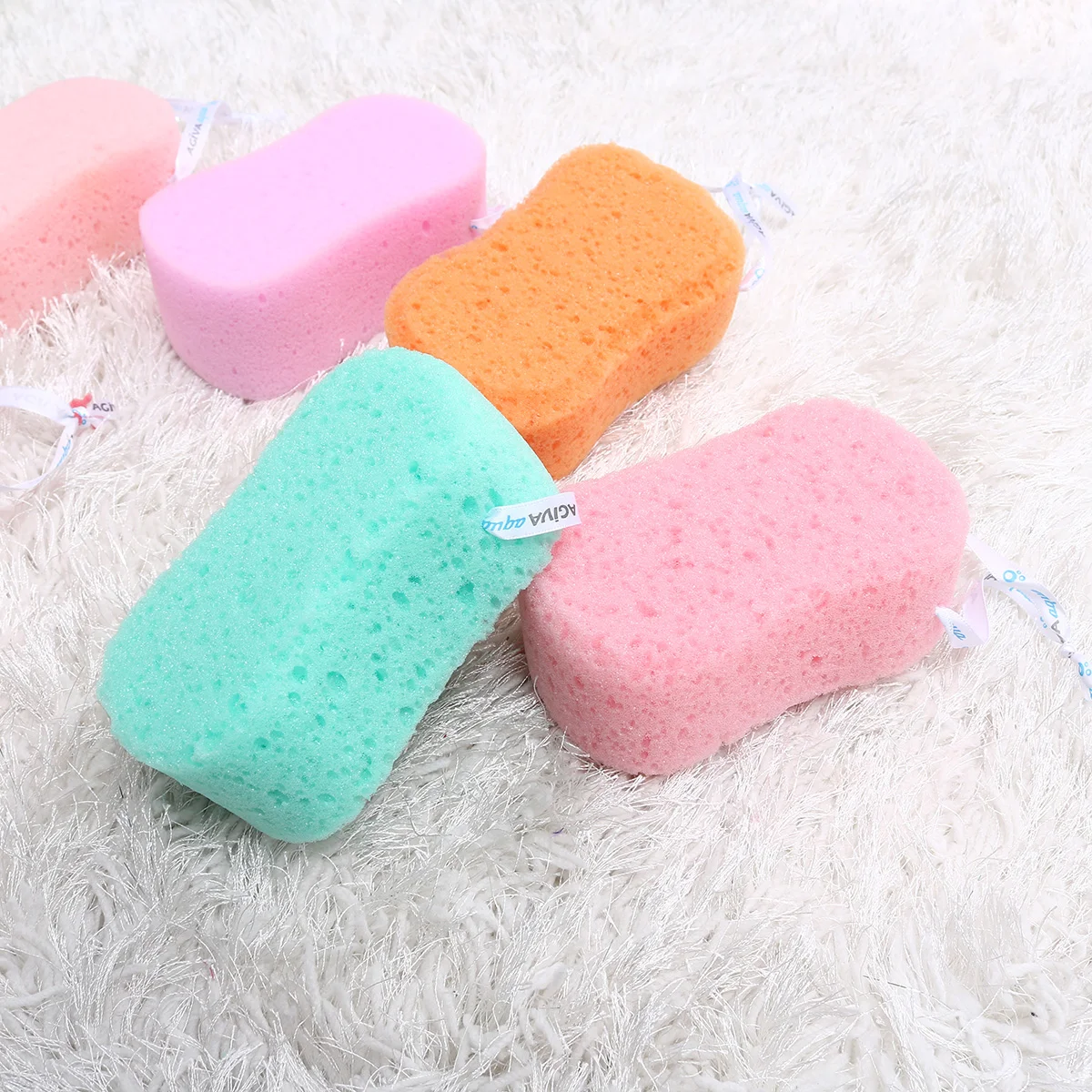 

Sponge Body Bath Shower Spongesscrubber Exfoliating Painless Wash Loofah Soft Cleaning Baby Fiber Mesh Puffpouf Luffa Loofahs