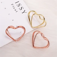 10pcs double heart shape metal memo holder table placecard holder photo clip card stand wedding banquet heart message holder