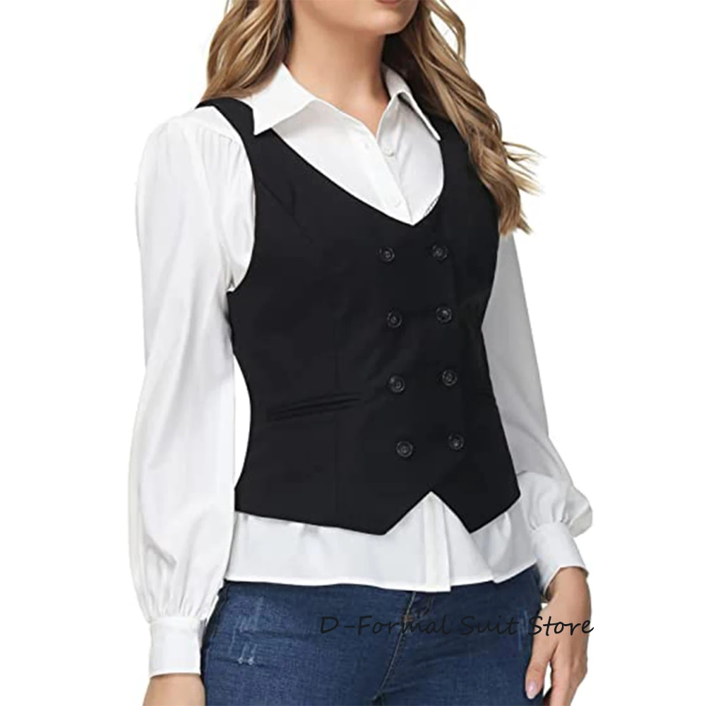 

Women's Waistcoat Vintage Slim Fit Sleevless Jacket Button Down V-Neck Soild Office Lady Suit Vests