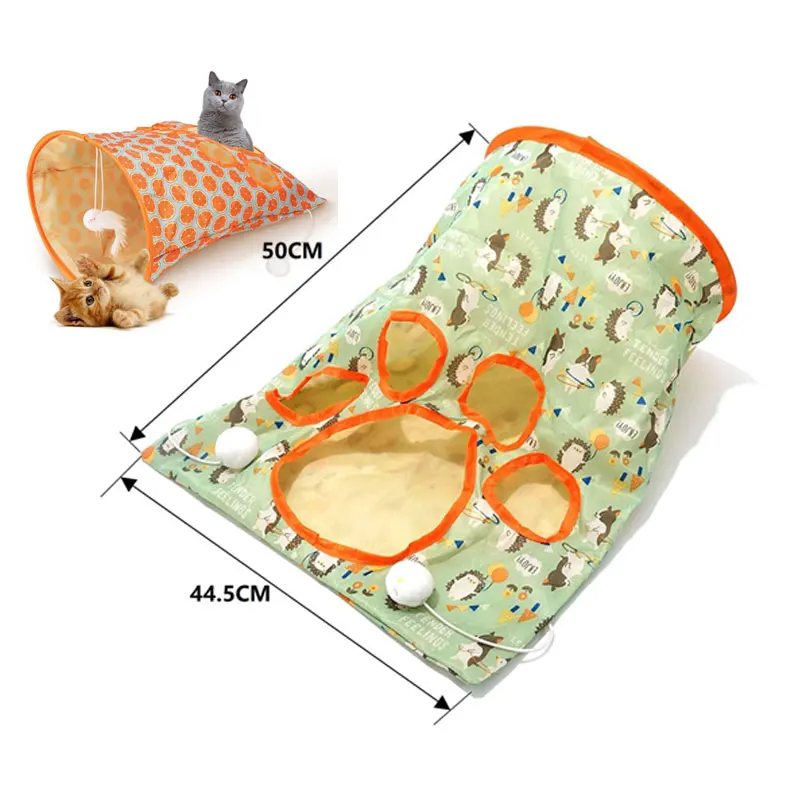 Cats Tunnel Foldable Pet Cat Toys Kitty Pet Training Interactive Fun Toy Tunnel Bored for Puppy Kitten Rabbit Play Tunnel Tube