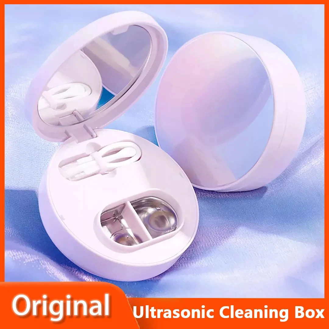 YOUPIN Lofans Ultrasonic Vibration Contact Lens Cleaning Box Portable Mini Glasses Cleaner Rechargeable Built-in Makeup Mirror