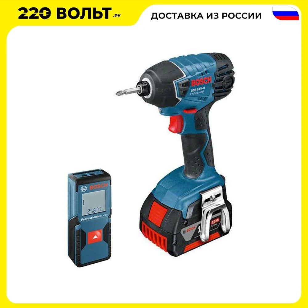 Набор: Гайковерт BOSCH GDR 18 V-LI (0.601.9A1.30L)+Дальномер GLM 30 (0.601.072.500) | Инструменты