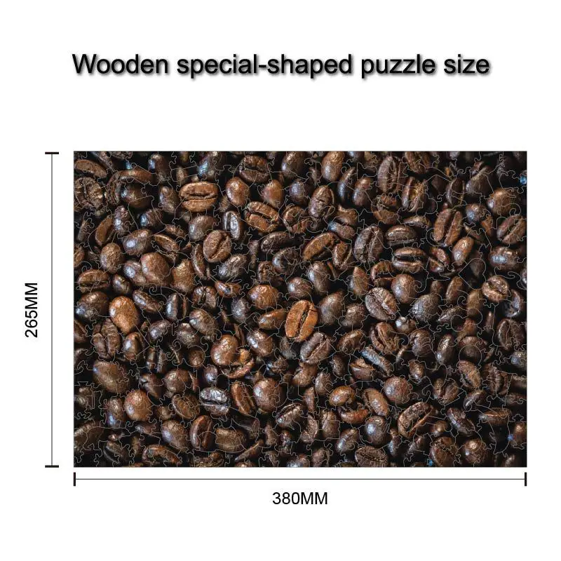 

Coffee Fragrance Overflowing Wooden Special-shaped Jigsaw Puzzle For Adults Kids Christmas Gifts Games Toys