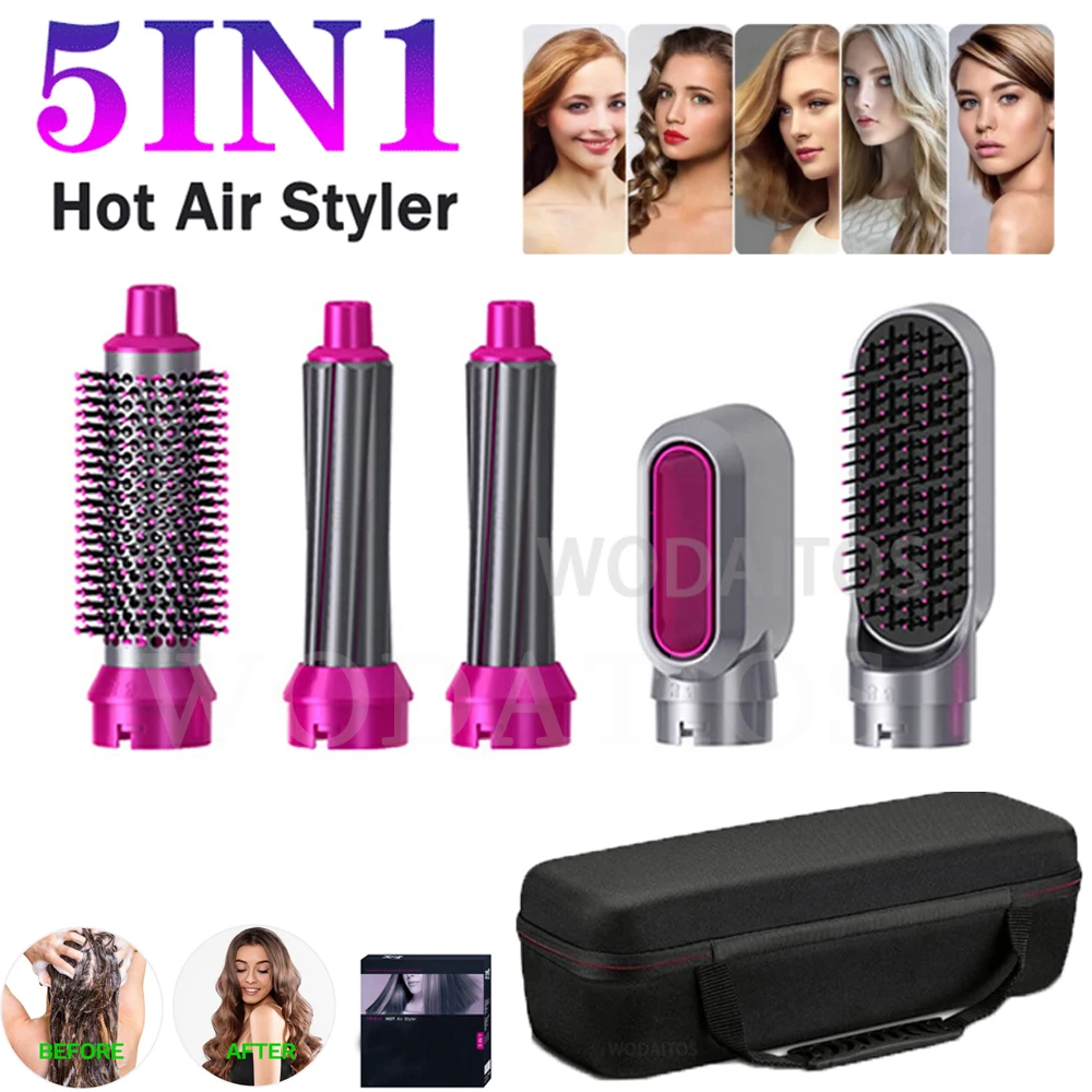 Hair Dryer 5 In 1 Heat Comb Electric Hair Curler Professional Curling Iron Hair Straightener Styling Tools Hair Dryer Household