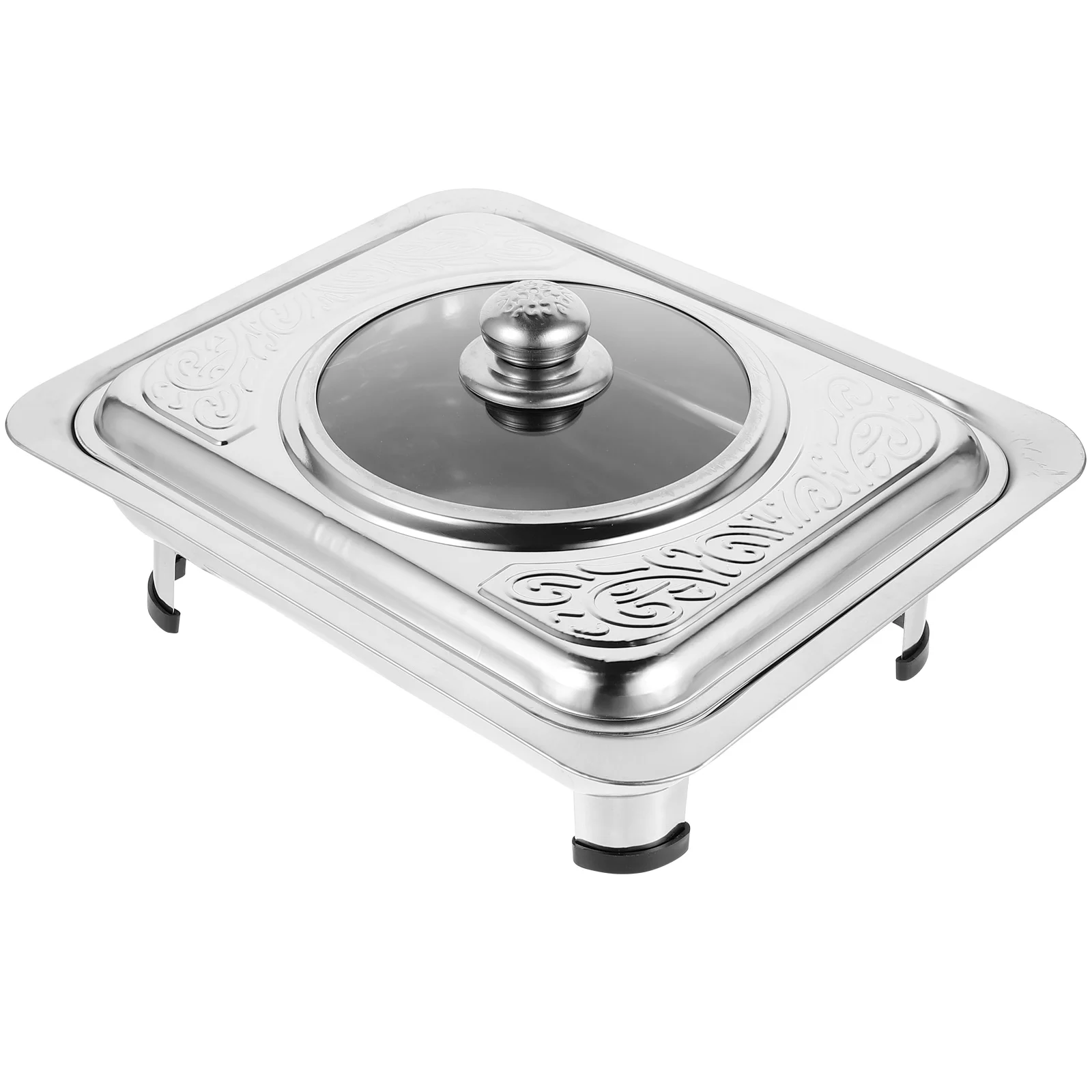

Buffettray Server Plate Serving Chafing Rectangular Stainless Steel Dish Cold Metal Warmer Trays Chafer Dishes Dinner Pan