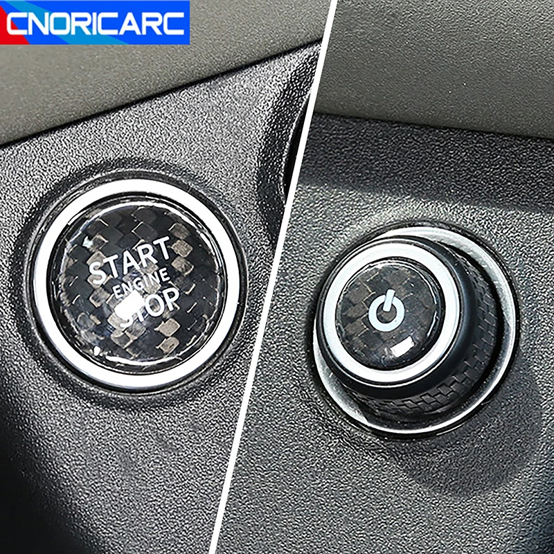 

Автомобильная центральная консоль из углеродного волокна, кнопка запуска одним нажатием, отделка наклеек для Land Rover Defender 2020-2022, аксессуары д...