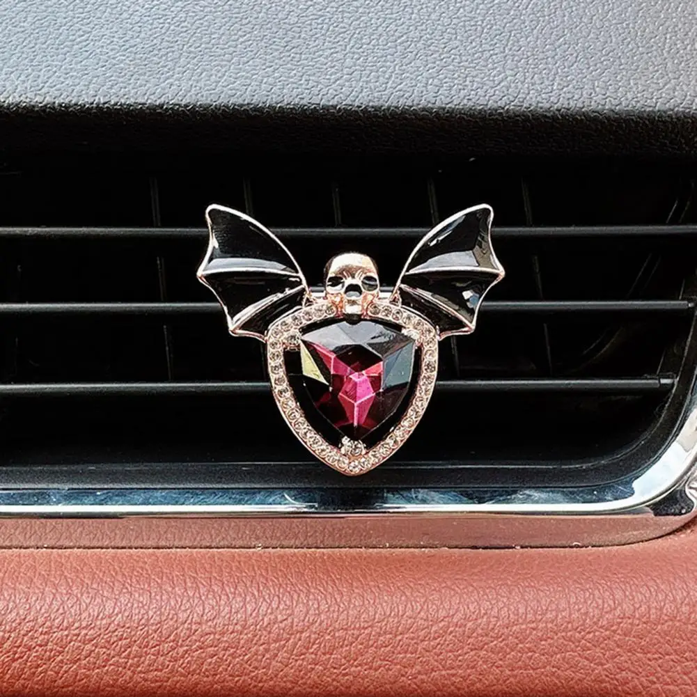 

Car Air Vent Clip Rhinestone Decor Bat Skull Car Vent Clip Aromatherapy Perfume for Stylish Car Rhinestone Car Air Vent Clip