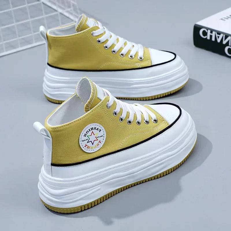 

Spring and Autumn New Versatile Canvas Shoes Thick Sole Breathable Comfortable Board Shoes Soft Sole Korean Edition Trend
