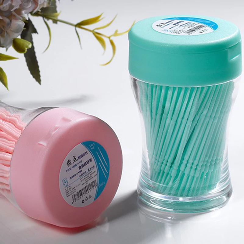 200 шт./коркор. двухсторонние зубные палочки зубная нить межзубный брикет щетка