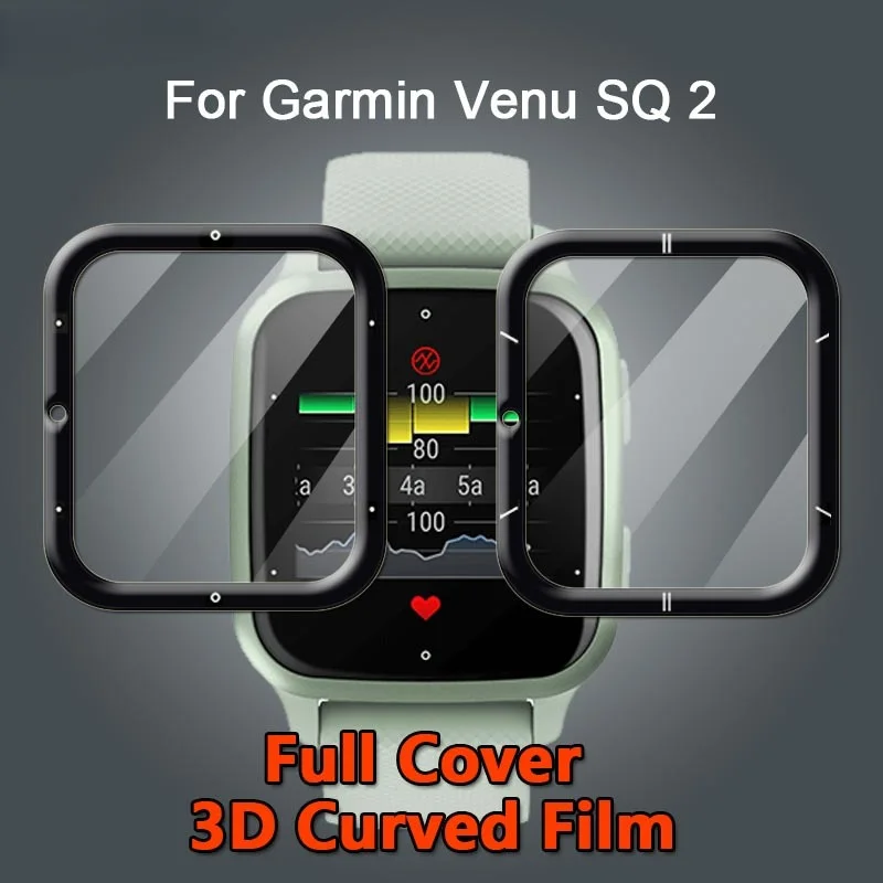 

2PCS PMMA Screen Protector For Garmin Venu SQ 2 Sq2 SQ2 SmartWatch Water-proof Protective Cover Film Watch Accessories Not Glass