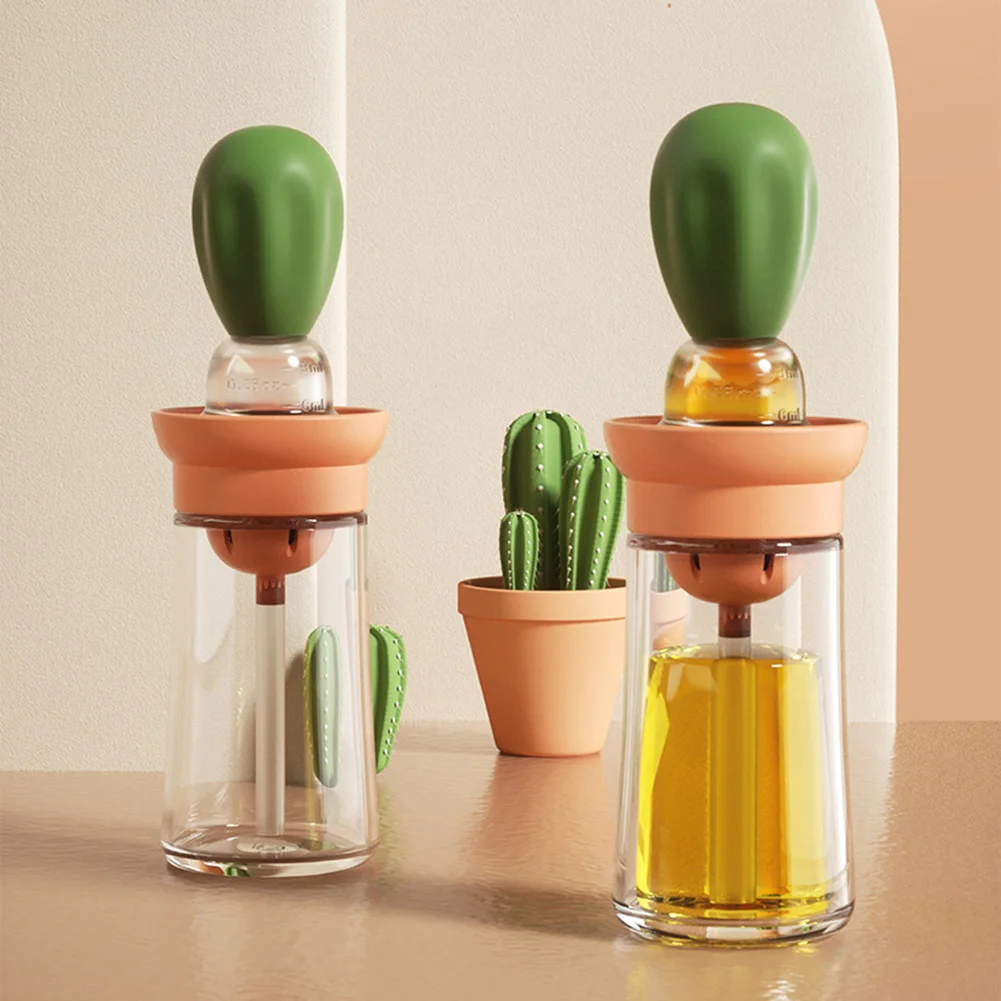 

Portable Oil Sauce Spice Bottle Oil Dispenser With Silicone Brush For Cooking Baking BBQ Seasoning Kitchen Food Grade Oil Can