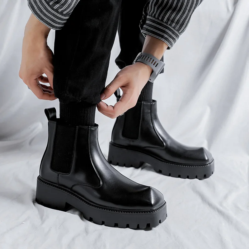 мужские роскошные модные ботинки Челси брендовая дизайнерская обувь платье в