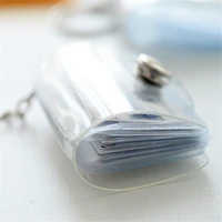 16 pockets mini 2 inch photo album transparent jelly color card holder portable keychain desk accessories storage supplies