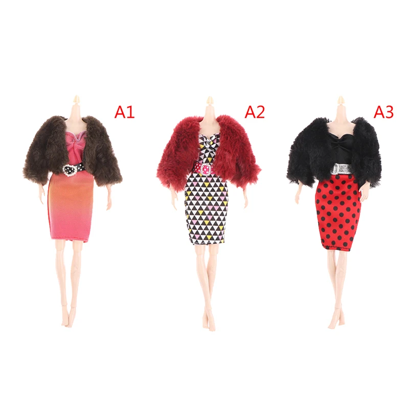 

Fashion 30cm Doll Clothes Accessories Doll Short Plush Coat Set Doll Clothes For 28cm-30cm Dolls Doll Plush Coat Accessories