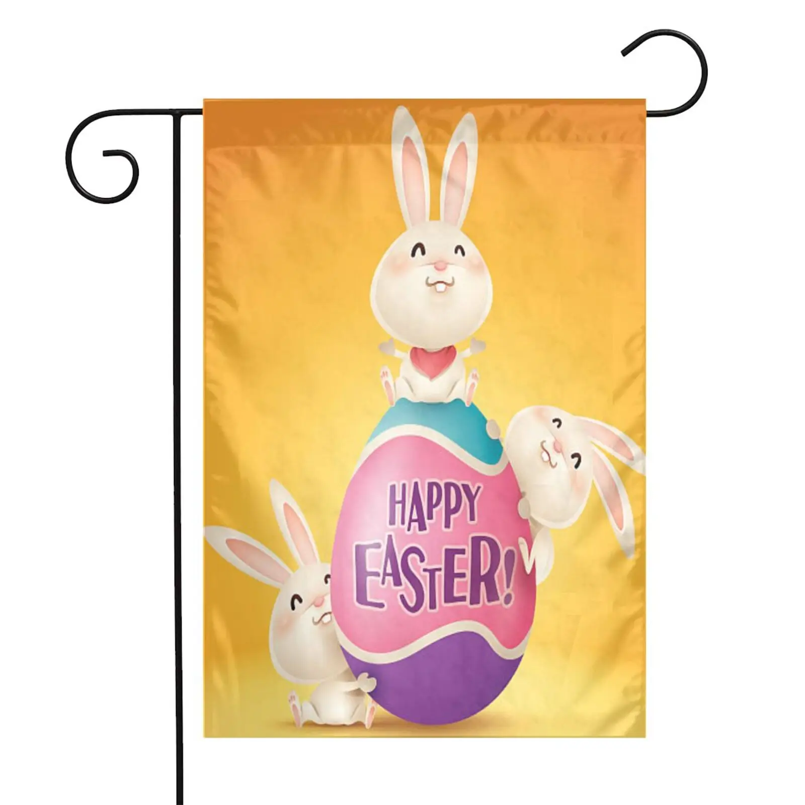 

Outdoor Lawn Decoration Yard Garden Flag Banner Yellow Rabbit Egg Cute Decorative Flag Garden Flag 12x18 Inch