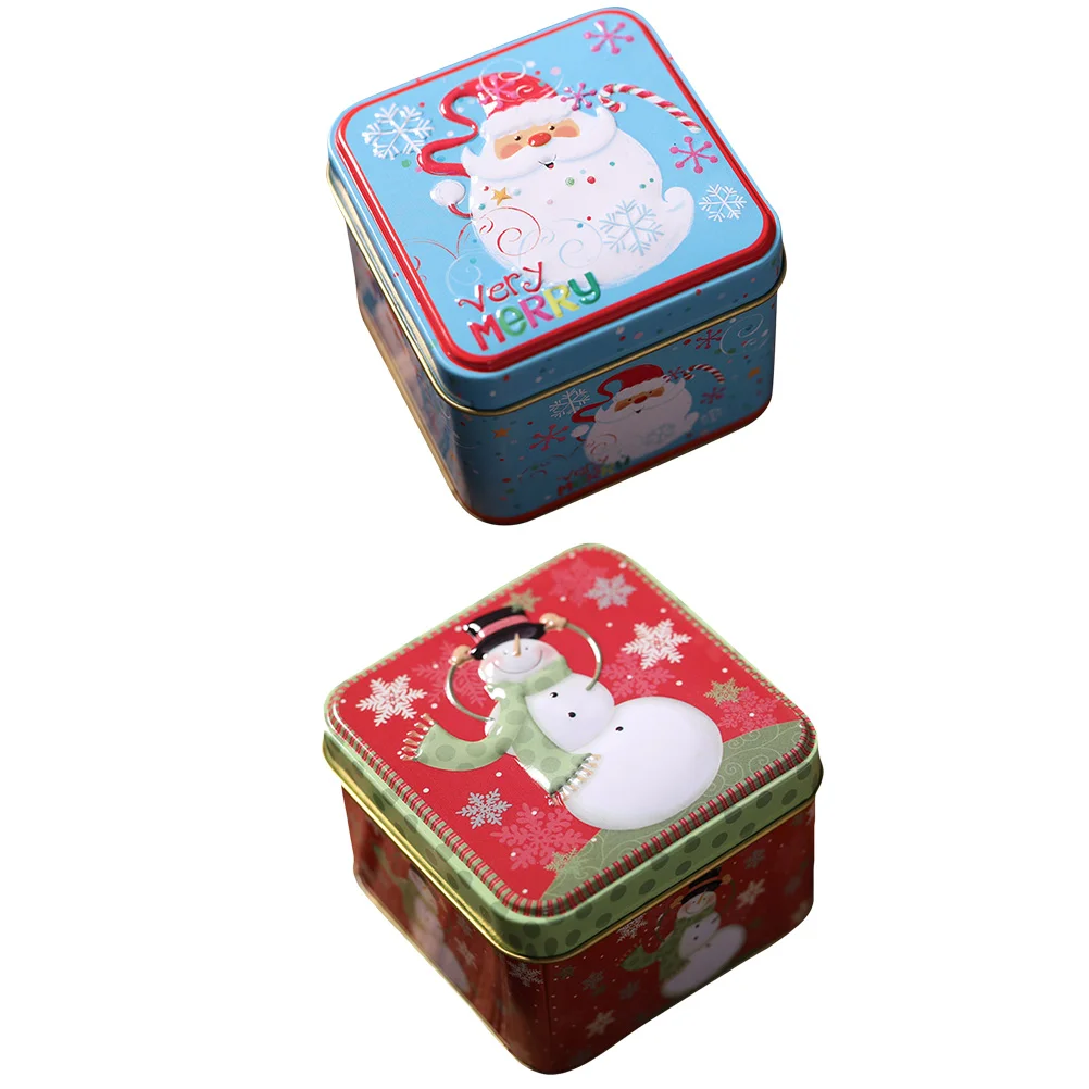 

2pcs Christmas Gifts Box Christmas Gift Tins Christmas Favor Box Christmas Candy Boxes Christmas Gift Tin