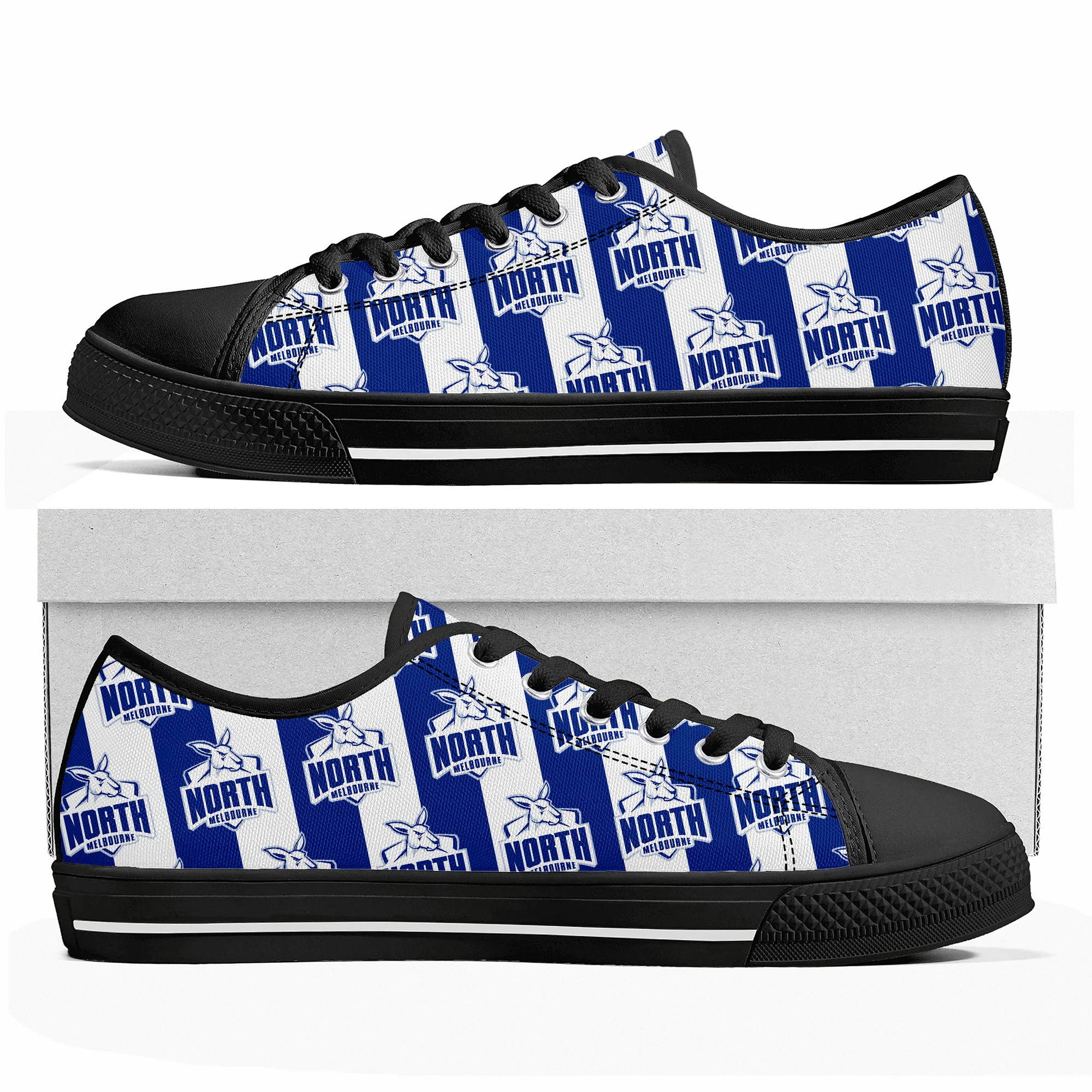 

North Melbourne Kangaroos Australian Football Low Top Sneakers Mens Womens Teenager Canvas High Quality Sneaker Custom Made DIY