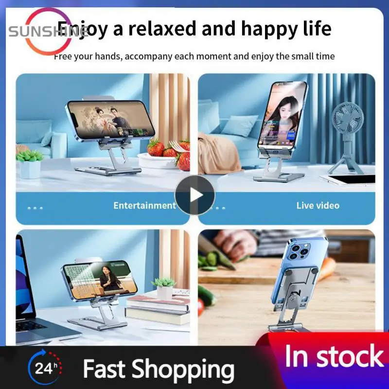 

Adjustable Phone Holder Aluminum Alloy Portable Riser Bracket 7-gear Height Adjustable Folding Desktop Stand Holder Dock