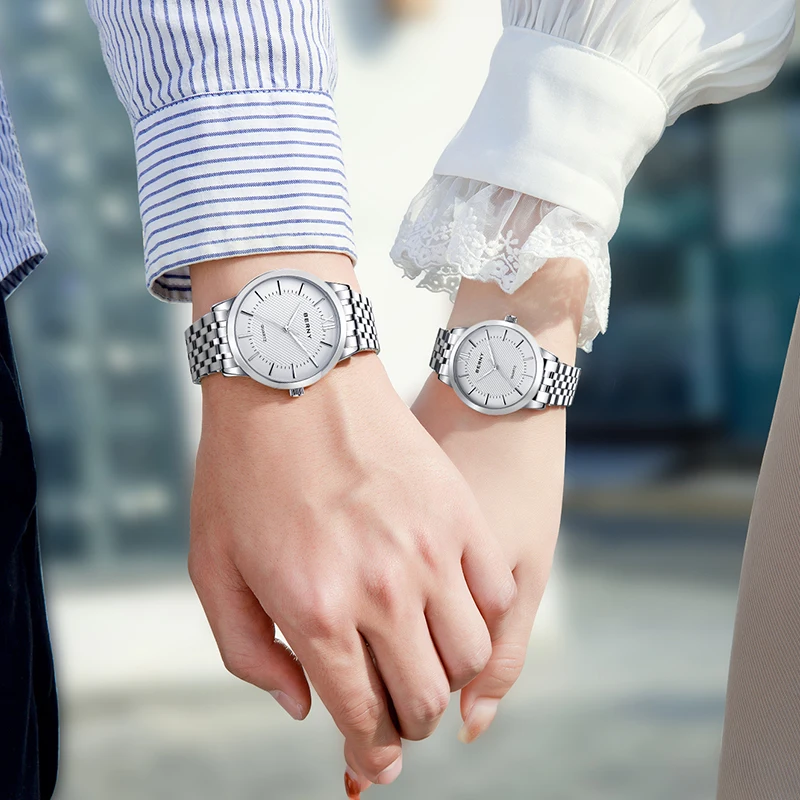BERNY Couple's Quartz Watch for Women/Men's Wristwatch Exquisite Pure&Clean Design for Lovers Quality Stainless Steel Watch