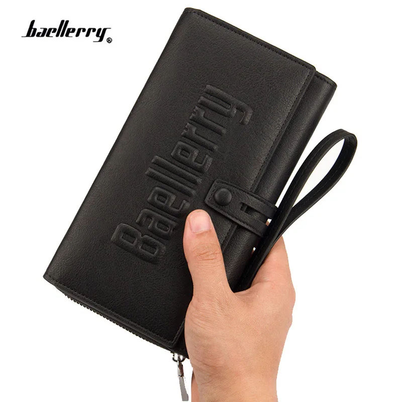 

Men's New Business Long Luxury Brand Clutch Men Wallet Fashion Male Zipper Vintage Purses Leather Portemonne Portafogli Uomo