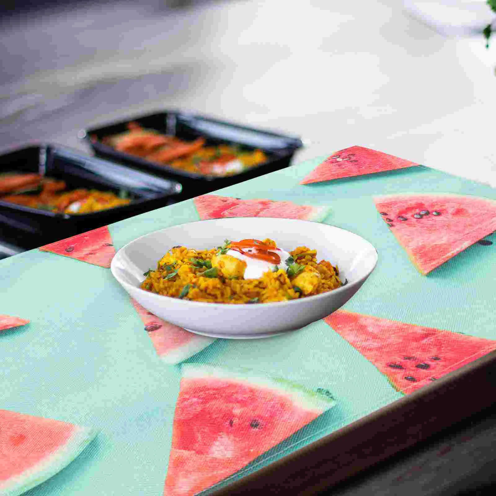 

4pcs Watermelon Placemats Dining Tables Decorative Place Mat for Home Restaurant