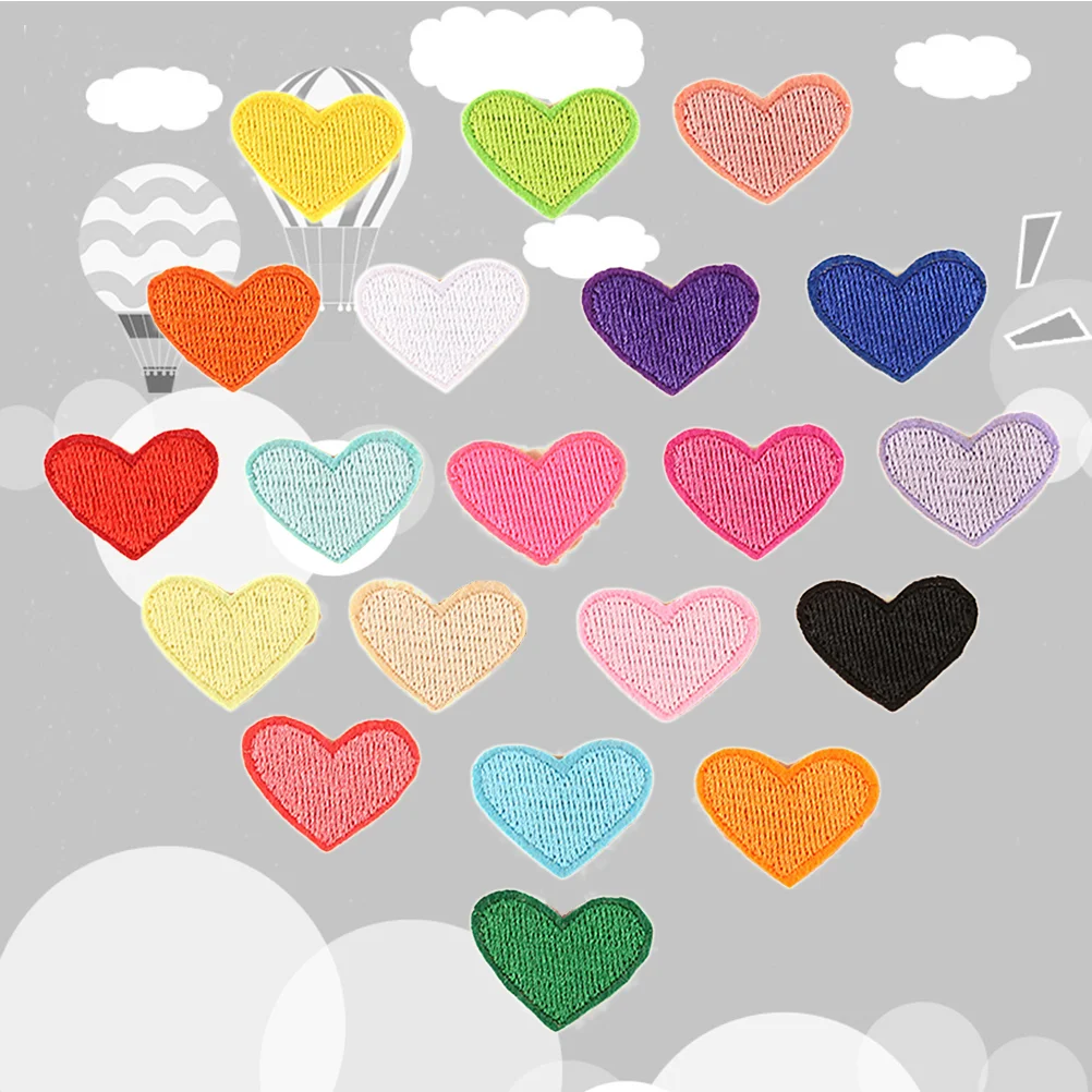

Heart Patch Clothes Iron Embroidered Patches Sewing Diy Love Applique Embroidery Colored Shaped Decorative Multicolor Stickers