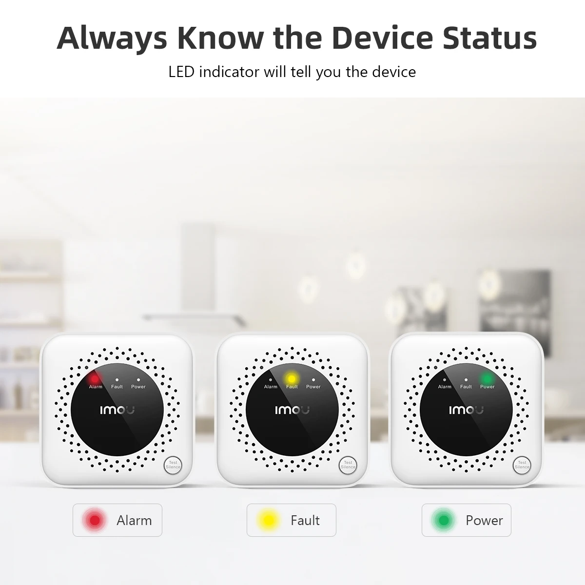 Купить Газовая сигнализация IMOU WF1G, настенное крепление с высокой чувствительностью, стабильная производительность, низкая накладная поддержка Imou...